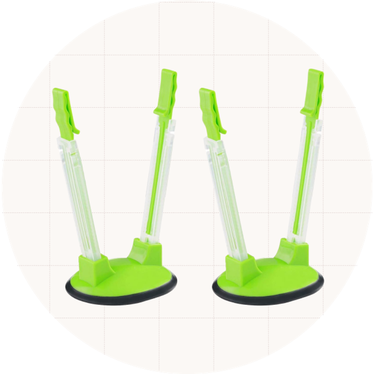 The TAO Cicada Plastic Bag Holders, which are sold in a two-pack, and keep freezer bags open while you put food in them.