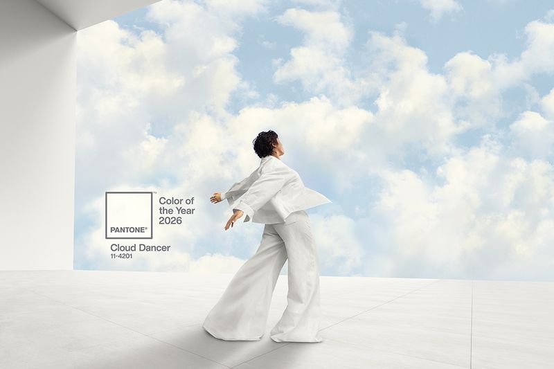 Pantone's Color of the Year for 2026, Cloud Dancer. It's an off-white color that has both warm and cool undertones.
