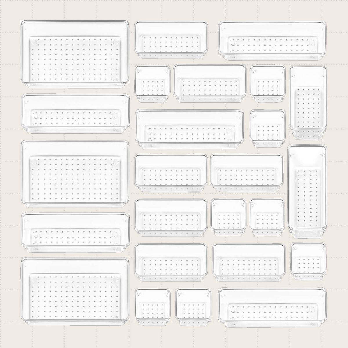 Vtopmart 25-Piece Plastic Drawer Organizers